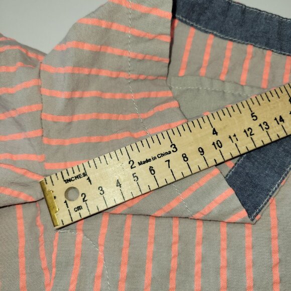 Southern Marsh Turner Stripe Brighton Shorts Gray & Salmon Seersucker Size 4 - Picture 7 of 9